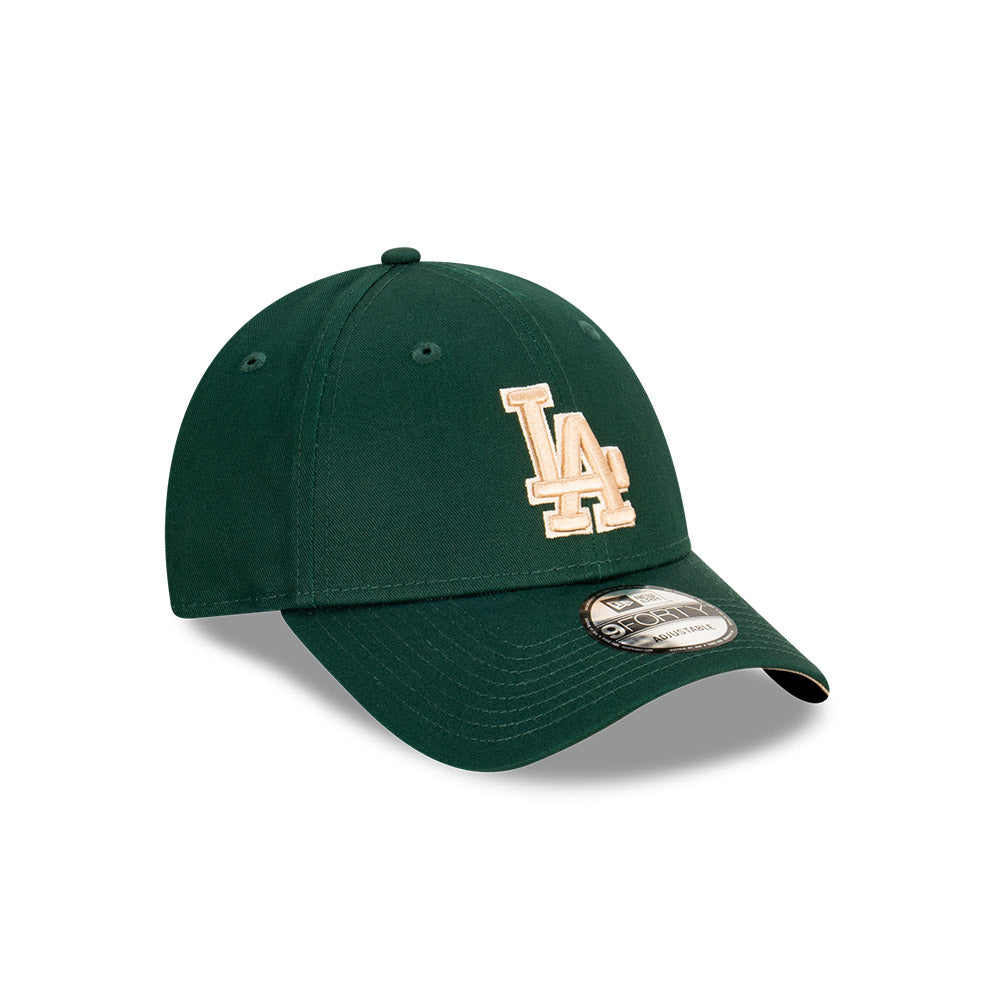 LA Dodgers Hat - Dark Green Camel Stone MLB 9Forty Strapback Cap - New Era